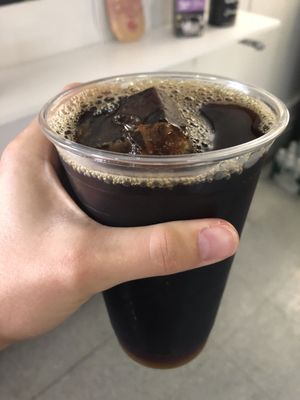 Iced coffee with coffee ice cubes