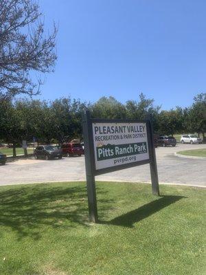 Pitts Ranch Park sign