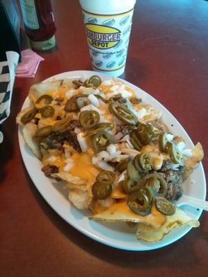 Depot nachos and a regular drink.