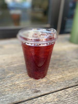 Prickly pear iced herbal tea ($4.75)