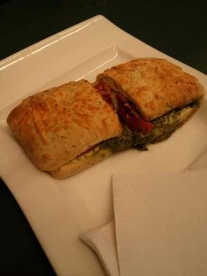 Basil pesto sundried tomato provolone sandwich