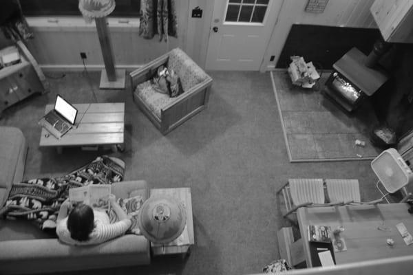 View from the loft-looking down on the livingroom