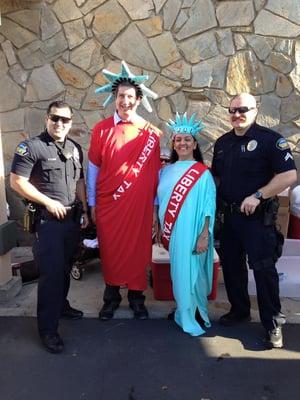 Owner Jeff, and Office Manager Penny, with some of local Tustin's finest!