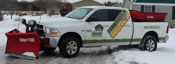 Snow removal and fertilization truck.