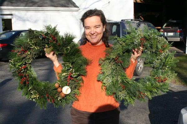 Make your own wreaths at our wreath making workshop, She did!