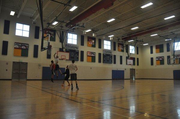 Enjoy a game of basketball in the gym