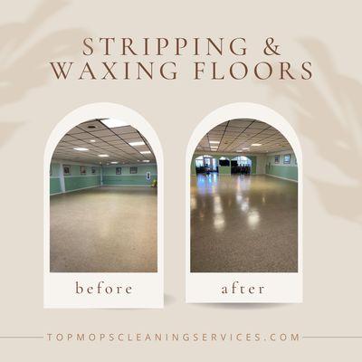 From dull to dazzling!  Top Mops Cleaning Services worked their magic at Riverview Restaurant, Fort Fisher Air Force Base.