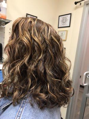 Root color, copper highlights, trim