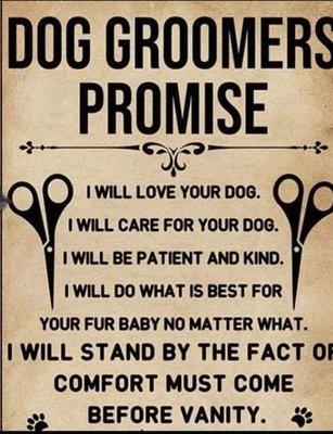 My company's values and promise toy customers and their pets! #RoyalVistaPetCareServices #RoyalVistaGrooming #FearfreeGrooming