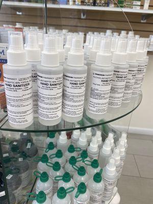 Compounded hand sanitizer available now during the shortage.