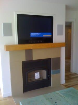 Have your Flat Panel TV recessed into the wall for a clean look.