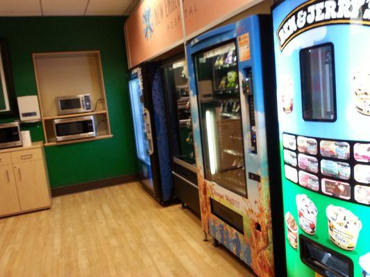 Vending machines just down the hall from the cafe.