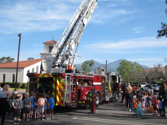 A visit from the Fire Department for Community Helpers Month!