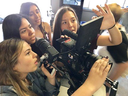 Laguna Hills High School students on a field trip at Red Studios in Hollywood.