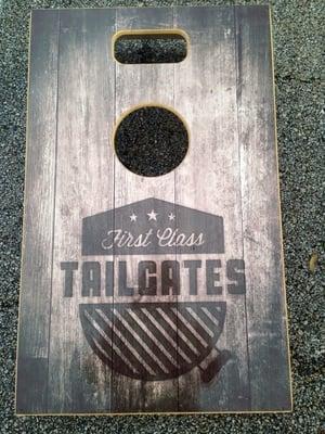 All types of tailgating games are included like corn hole, ladder ball, washers, and kids games. Three video game systems too!