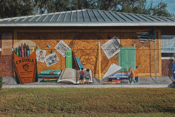 The educational mural that the library is famous for.