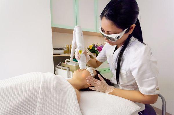 Laser hair removal facial.