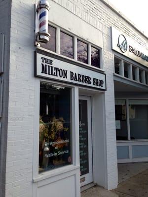 Storefront of Milton Barber Shop