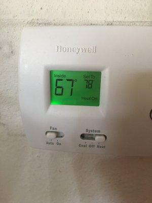 When you turn on the heat, the unit will blow just cold air so you have to crank the heat to get the unit to blow warm air over faster.