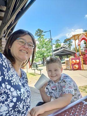 My son and I at the park.