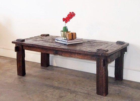 Reclaimed Teak Weaving Style Coffee Table at Gado Gado