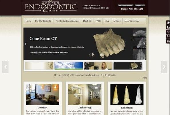 Example of an Engage Dental Website for Modern Endodontic Care. 