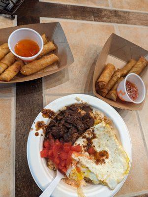 Rangoons, lumpia, and tapsilog