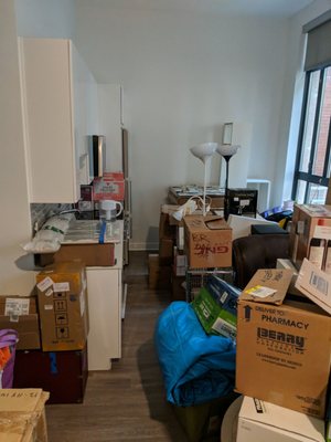 It's a mess, got a lot of work to do unpacking, but they made it so easy to complete this move without killing myself :)