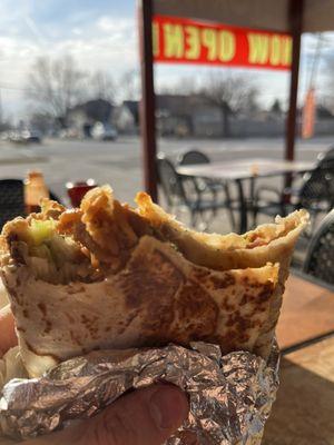 Chicken burrito as big as my head