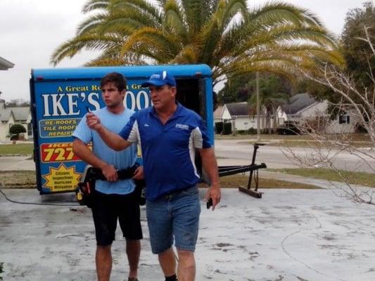 Ike (John) and son Johnny tackling the roofing world together.