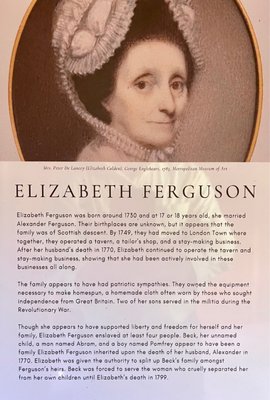 Bio of Elizabeth Ferguson, a significant person with respect to the history of London town