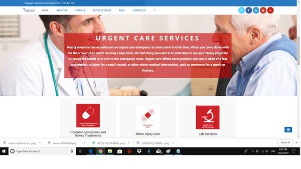 Website Design for an Urgent Care and walk-in clinic.