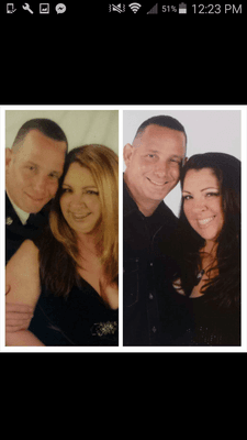 The hubby and I. Before and after.