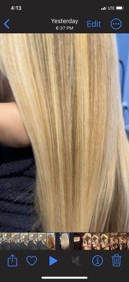 My after hair color highlights and keratin treatments