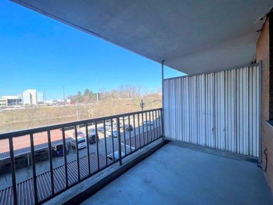 Private covered balcony