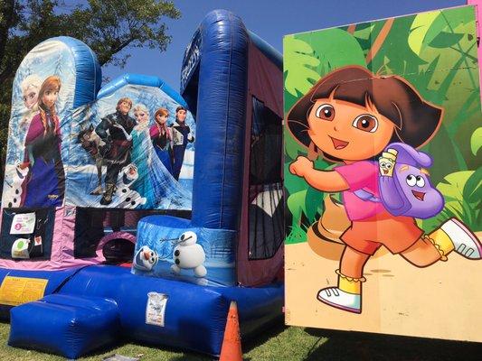 Frozen jump house and Dora the Explorer