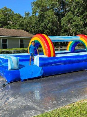 One of the smaller inflatable water slides