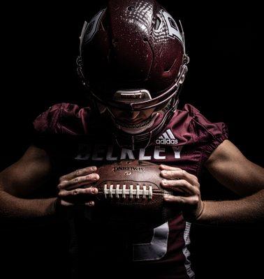 Senior Photo Shoot with Football Player.