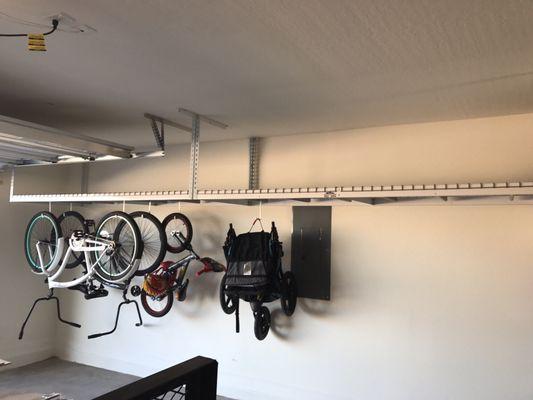 Hangers for bikes, strollers, etc