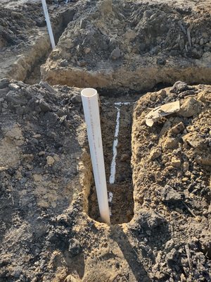 New construction in-ground plumbing