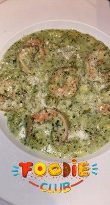 Pesto gnocchi and shrimp