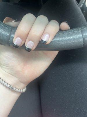 gel french tip w glitter