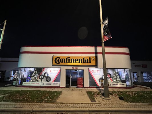 Outside the store at night