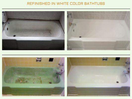 Refinished in white color bathtubs