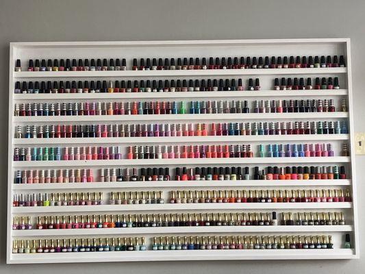 Wall of nail polishes