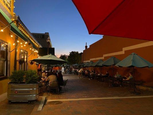 Outside seating area.