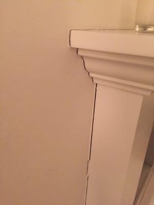 Mantel falling off of the wall, only 2.5 years old.