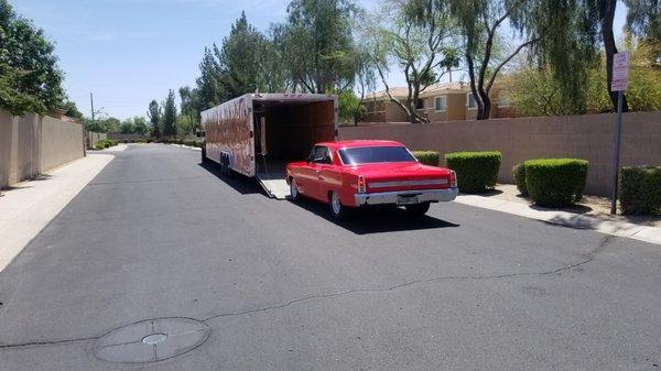 NOVA being loaded into transport to California.