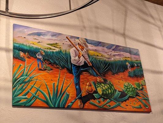 Farmers harvesting agave artwork - Momma was really curious about this!