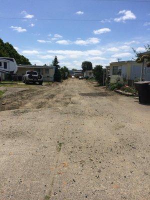 The owner started to replace the in park road, but forgot to a permit from the city. The City of Longview forced him to stop construction.